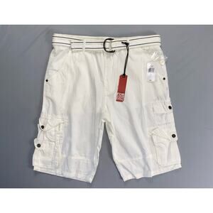 Jeans by Buffalo Belted 8-Pocket Lightweight Cotton Canvas Cargo Shorts. 31, NWT